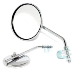 1x RETROVISEUR VELO ROND 75MM CHROME GAUCHE DROIT VINTAGE GUIDON VILLE ROUTE