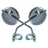 2x RETROVISEUR VELO ROND CHROME Ø75MM ROUTE VILLE GUIDON 22MM VINTAGE CYCLE