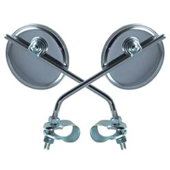 2x RETROVISEUR VELO ROND CHROME Ø75MM ROUTE VILLE GUIDON 22MM VINTAGE CYCLE