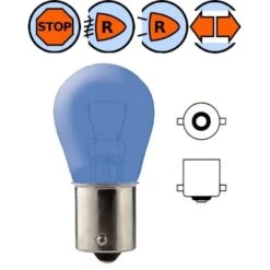 Ampoule 12V 21W BA15S Bleu Gros Globe