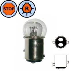 Ampoule 12V 23/8W BAY15D Petit Globe