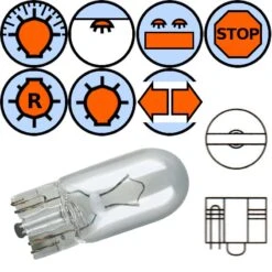 Ampoule 12V 3W W2.1x9.5D Wedge
