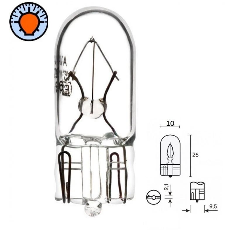 AMPOULE 24V 3W T10 W2.1x9.5 WEDGE VOITURE TABLEAU DE BORD VOYANT FEU POSITION