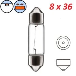 Ampoule Navette 6V 3W SV7 8x36 Mm