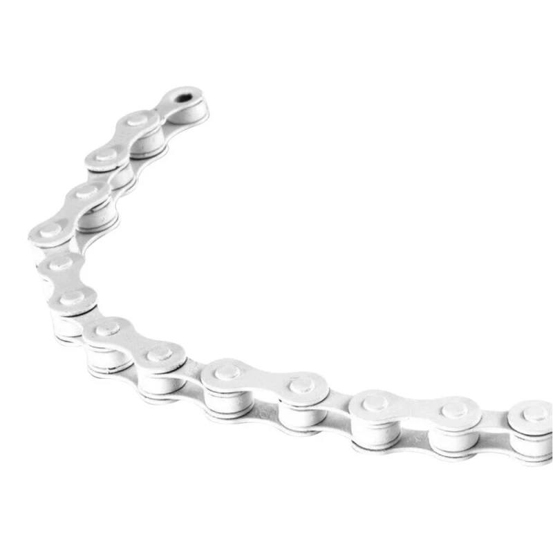 Chaine 1/2x1/8" 112 Maillons Blanc Vélo BMX Single Speed Pignon Fixe Route