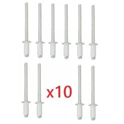 Kit De 10 Rivets Blancs Plaque D'immatriculation