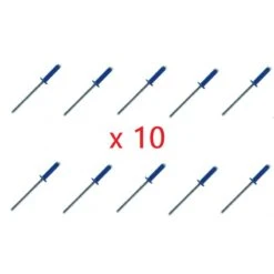 Kit De 10 Rivets Bleus Plaque D'immatriculation