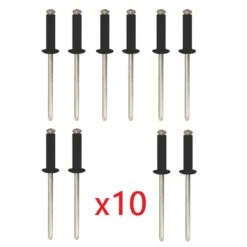Kit De 10 Rivets Noirs Plaque D'immatriculation
