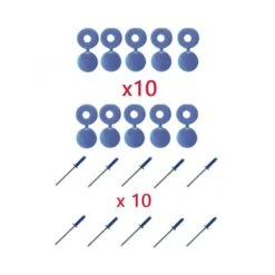 Lot De 10 Rivets + Cache Rivet Bleu Plaque D'IMMATRICULATION Voiture Auto Moto Scooter MOBYLETTE Protection Plastique Aveugle