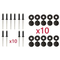 Lot De 10 Rivets + Cache Rivet Noir Plaque D'IMMATRICULATION Voiture Auto Moto Scooter MOBYLETTE Protection Plastique Aveugle