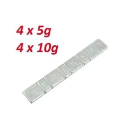 Masse EQUILIBRAGE DE Roue Universel 4 X 5 Grammes + 4 X 10 Grammes ADHESIF Moto Voiture MOBYLETTE Scooter Quad Auto Jante Plomb