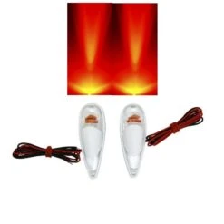 Paire De Clignotant Goutte D'eau Blanc A Ampoule Orange Pour Moto Scooter
