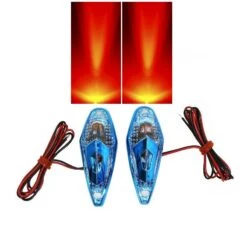 Paire De Clignotant Goutte D'eau Wing Bleu A Ampoule Orange Pour Moto Scooter