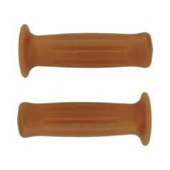 PAIRE DE POIGNEE CYCLO MOTO 120MM MARRON DOMINO REVETEMENT VINTAGE BALLON